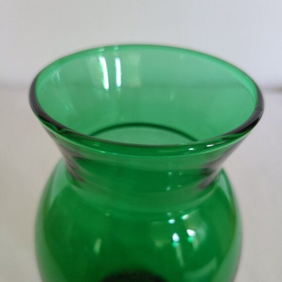 Vintage Anchor Hocking MCM Emerald Forest Green Coolidge Glass Anchor Glass Vase - Picture 10 of 12